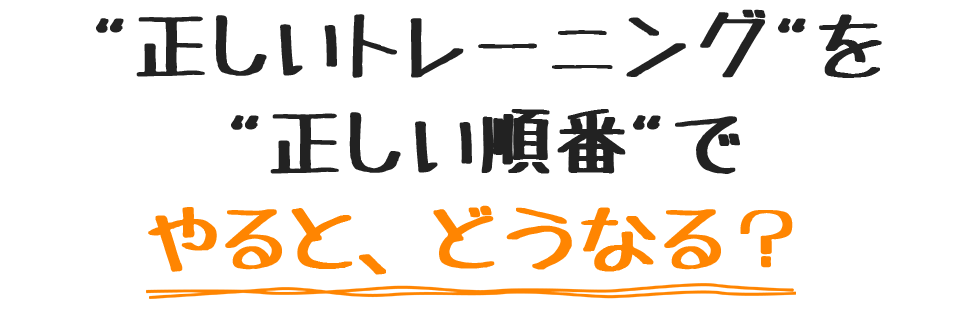 “正しいトレーニング“を“正しい順番“でやると、どうなる?